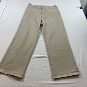Dickies Pants Workers Crop Wide Leg Casual Roll Hem Women’s 13 khaki pockets zip